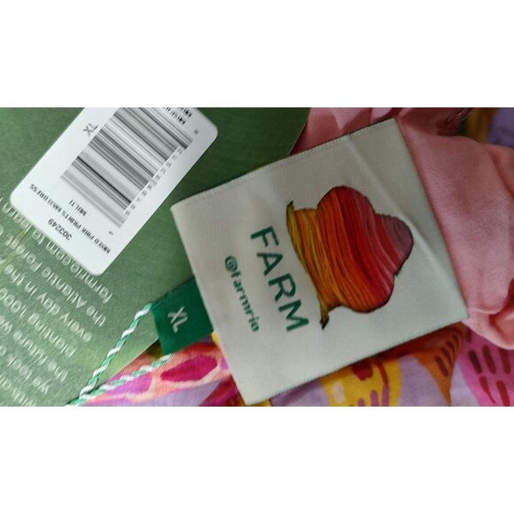 FARM Rio Maxi Dress XL Mixed Prints Floral Tiered Strappy Halter Pink - Picture 11 of 16